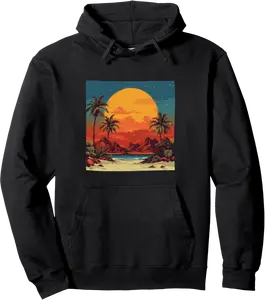 Desert Oasis Vintage Landscape Graphic Pullover Hoodie - Hufsakha Shop 95B0DKNTQVYM