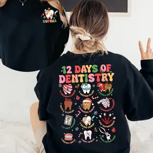 Custom Dental Christmas Shirt, Tooth Hygienist Crewneck, Xmas Gift for Dental Assistant, Dentist Office Staff Sweater, Student Pride Top