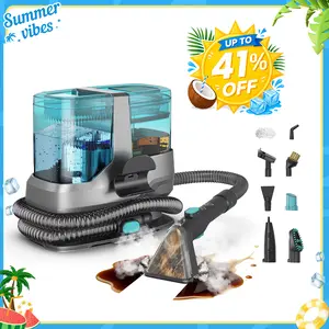 [Summervibes] Steam Upholstery Cleaner with 18KPa Powerful Suction Deep Steam Cleaning, Steam Carpet Cleaner Machine for Kitchen, Sofa, Pets Stains, Carpet, Car, with 10 Pcs Steam Cleaning Tool Set, C688 Carpet Washers