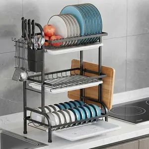Heavy-Duty Dish Drying Rack, Save Space in Small Apartment Kitchens, Dries Dishes Faster & Keeps Counters Dry, Kitchen Upgrade Essential