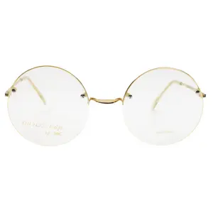 New Optic Design Mod. 3456 Gold Semi Rimless Italy Unisex Eyeglasses -Ma