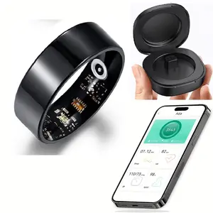 Unisex Smart Fitness Ring, Fitness Tracker, Includes Charging Case, Tracks Steps, Calories, Sleep, and Activity. Compatible with iPhone and Android Systems, IP68 Design. Ideal for Birthdays, Thanksgiving, and Christmas Gifts