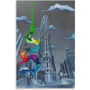 Canvas Wall Art Poster Kre8ing An Empire Kre8 Abstract Colorful Oil Painting Print For Room Aesthetic Pictures For Living Room Bedroom Decor 20x30inch(50x75cm) Gifts Ornaments Decoration Artistic Photo Water Proof Frame-Style