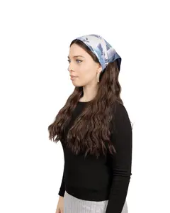 Blue Petals Pretied Bandana