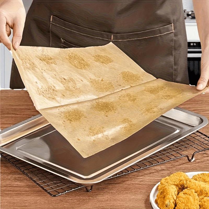 100Pcs Parchment Paper Sheets, 9x13 In Unbleached Parchment Paper for Baking Grilling Air Fryer and Steaming, Precut Non-Stick Parchment Baking Sheets in Quarter Size for Bread Cakes Cookies