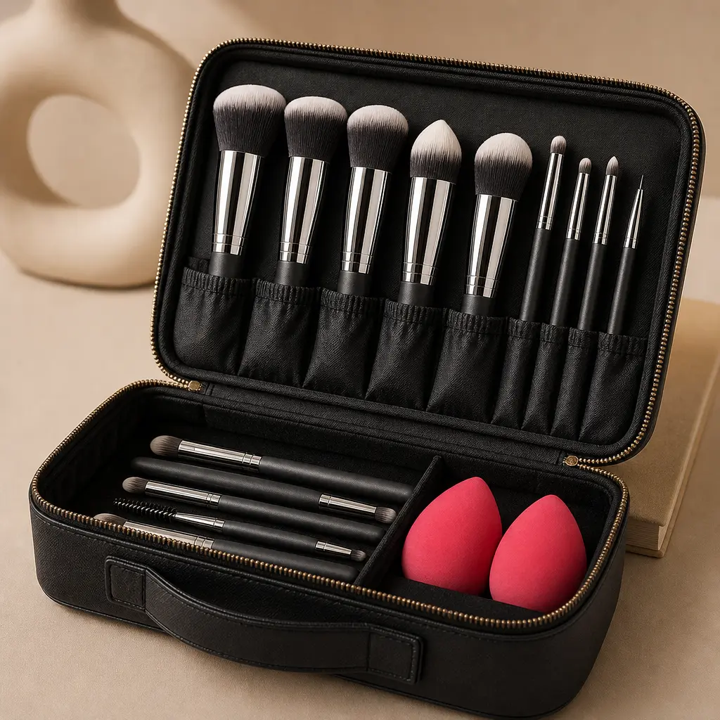14PCS Makeup Brush Set,Synthetic Bristles for Foundation, Powder, Blush & Eyeshadow,with 2 Beauty Sponges, Professional Face & Eye Brushes, Soft Dense，Very suitable for beginners