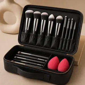 14PCS Makeup Brush Set,Synthetic Bristles for Foundation, Powder, Blush & Eyeshadow,with 2 Beauty Sponges, Professional Face & Eye Brushes, Soft Dense，Very suitable for beginners