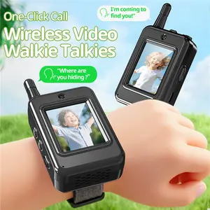 Kids Video Walkie Talkies, Rechargeable 2 Pack Handheld Video Intercom, Indoor Outdoor Toys for Camping Hiking Family Games, Ideal  Gifts for Boys Girls Ages 3-12, Black Audio