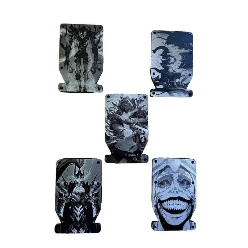 "The Notch" The Shadow Army Fantasy Laser Engraved RFID EDC Slim Metal Aluminum Wallet Anime Gift Otaku Accessory Dragon Design Anti-Theft Protection