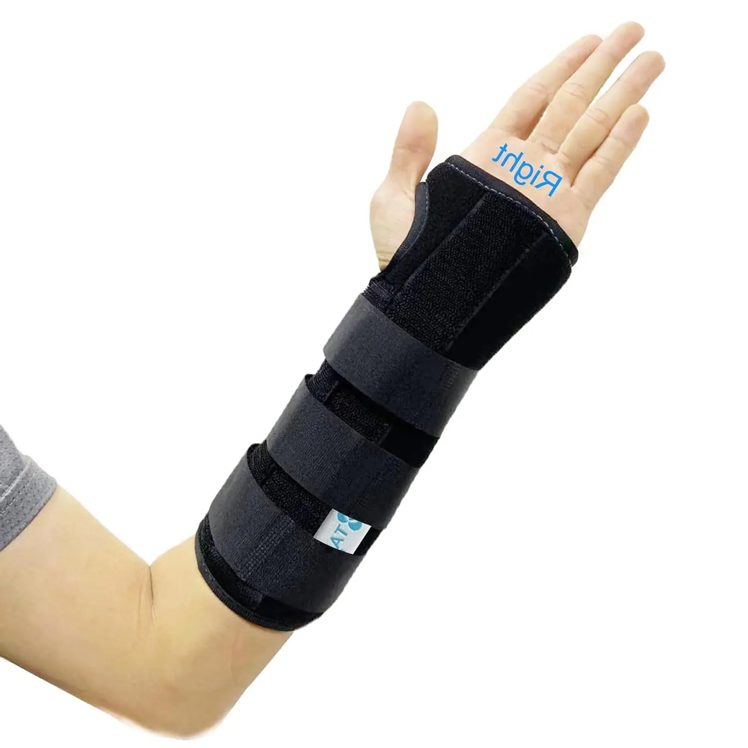 Unisex Forearm and Wrist Support Splint Brace Double Fixation for Carpal Tunnel, Adjustable Night Time Forearm Immobilizer, 9.8 inch (25cm) Length (RH/S)