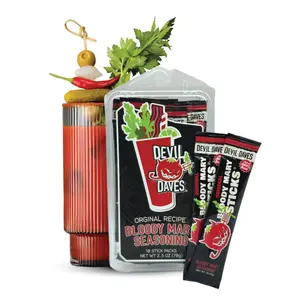 Devil Daves Bloody Mary Stick Packs, Original Medium (10 Pack) | Single Serve Bloody Mary Mix Packets, Dry Seasoning for Tomato Juice