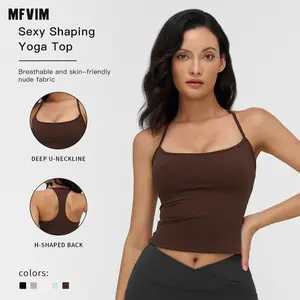 MFVIM Women's Solid Wirefree Strappy Supportive Sports Bra - Quick-Dry, Breathable Balconette Gym Bralette for Yoga, Indoor Athletic Activities, Strappy Sports Bra, Supportive Gym Bra