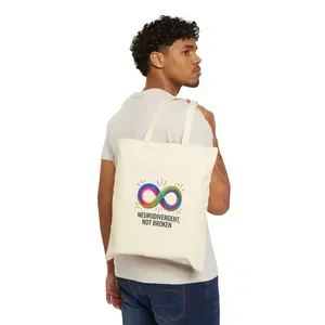 Neurodivergent Not Broken Tote, Autistic Pride canvas bag | Neurodiversity, affirming