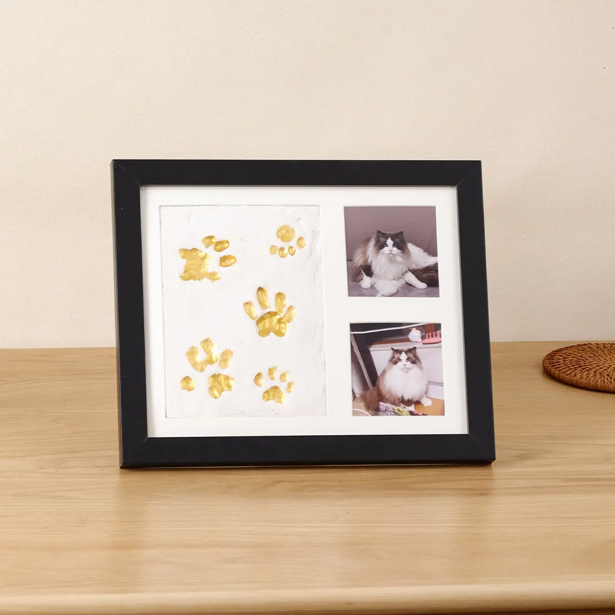 Hand and foot footprints souvenir picture frame set souvenir dog cat paw print pet foot print diy picture frame
