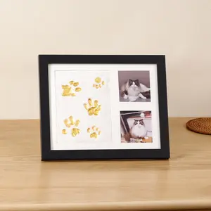 Hand and foot footprints souvenir picture frame set souvenir dog cat paw print pet foot print diy picture frame