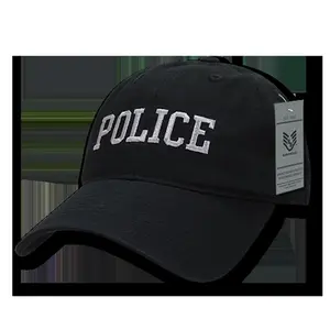 Rapid Dominance S78-POL-BLK Relaxed Cotton Police Caps, Black