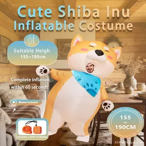 Christmas Carnival Halloween Easter Party Costume Cute Chihuahua Inflatable Suit for Adults, Full Body Set, No Size Measurement Needed