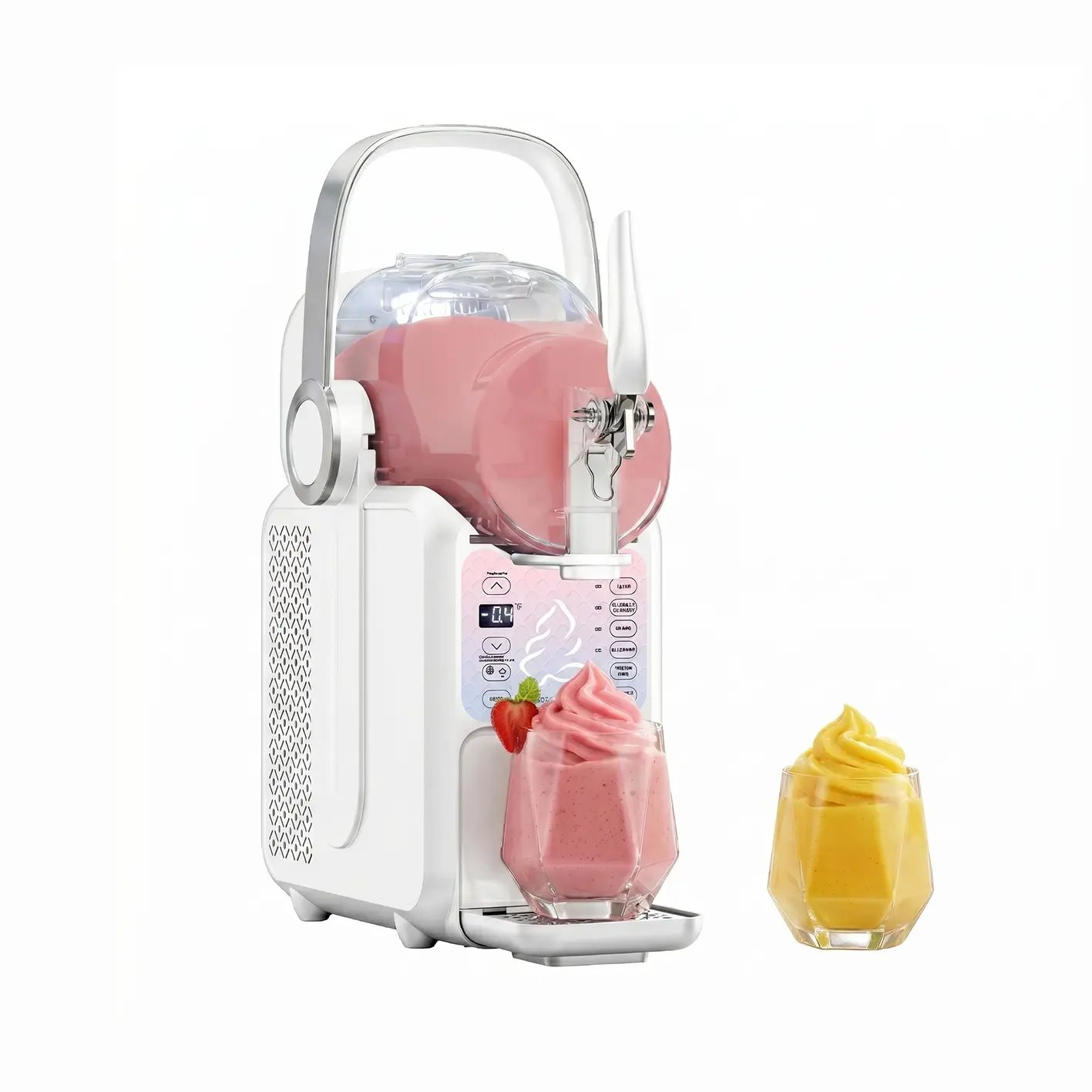GSEICE Hexagon-Shaped Dual-Function Slushie Maker - 88oz, No Ice Needed, 360° Rotational Cooling, Digital Temperature Control, Touchscreen Auto-Clean, 6 1-Touch Preset Modes, Modern Smart Kitchen Appliance for Home Use, Family Gatherings, Freezer Treats,