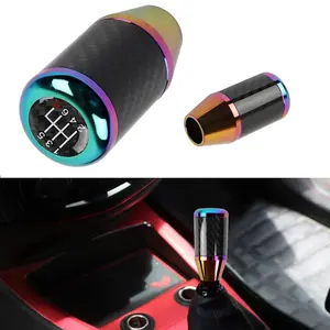 Brand New Universal 6 SPEED Neo Chrome Carbon Fiber Racing Gear Stick Shift Knob For MT Manual