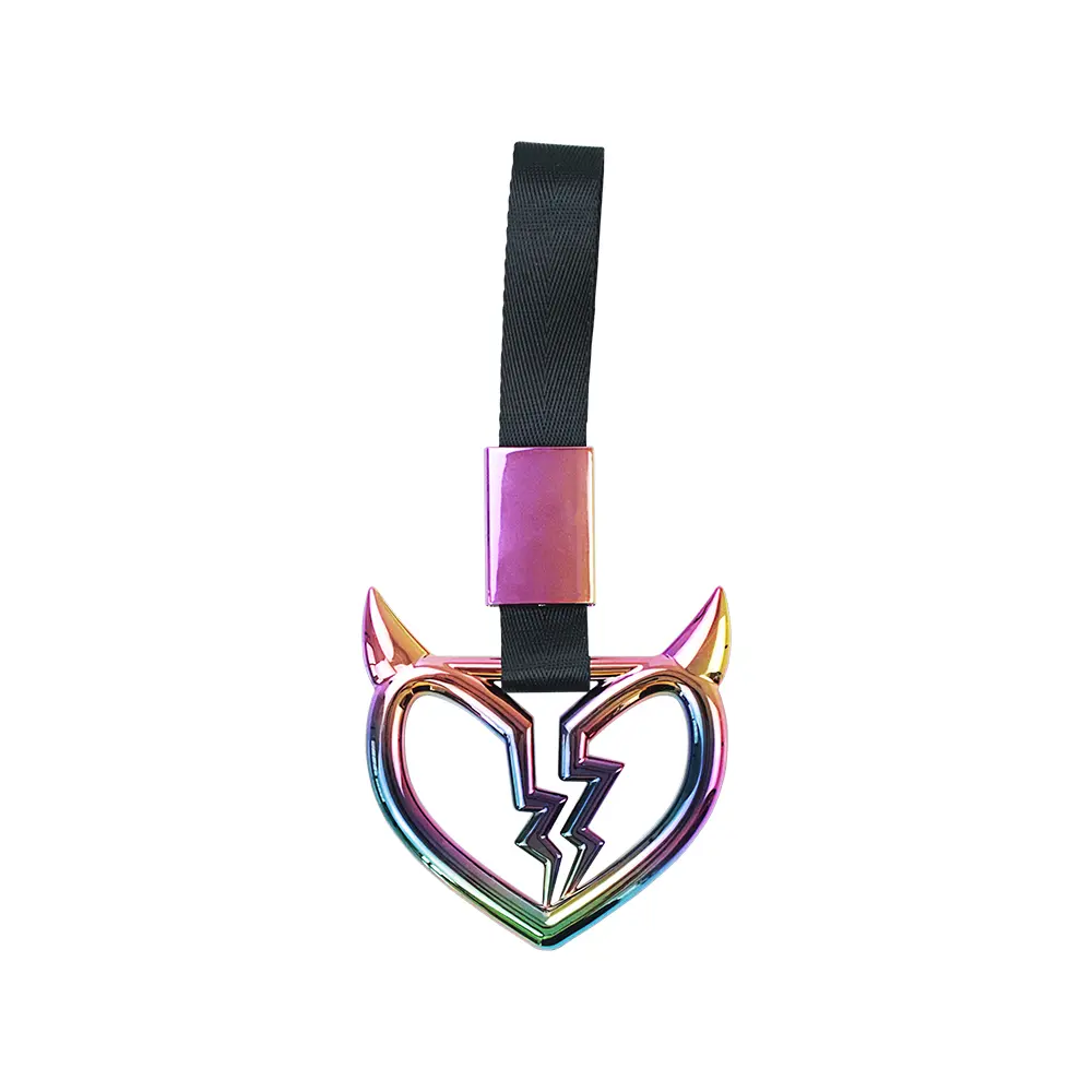 DEVIL BROKEN HEART NEO CHROIME JDM TSURIKAWA RING SUBWAY TRAIN BUS CHARM DRIFT HANDLE STRAP