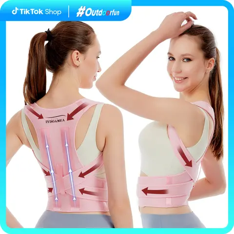 IYDOAMEA Posture Strap Back Support Belt for Men & Women - Lightweight, Breathable, Adjustable, Multi Functional with Modified Band Length for Work, Walking (Order a Size Up)