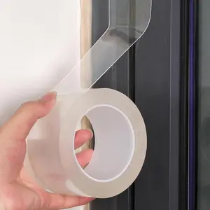 Transparent Weather Sealing Tape, Clear Draft Isolation Film Tape for Door Draft Stopper, Adhesive Tape for Doors, Windows and Shower Glass Gaps - No  (1.2 Inch x 16Ft)