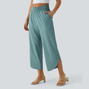 Halara Breezeful High Waisted Crossover Side Pocket Split Quick Dry Resort Pants