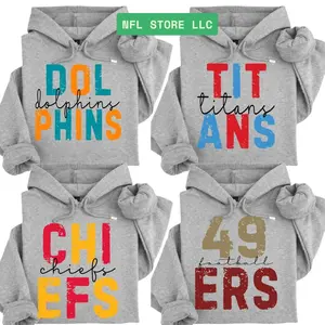 Vintage All Team Football Sport Grey Pullover Hoodie, Hometown Football Game Day Sweater, Vintage Football Graphic, Gift For Fans XE