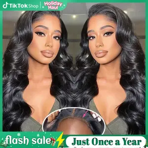 TikTokShopBlackFriday Ready to Wear Glueless Wig Body Wave Brazilian Human Hair 6x4 Lace Closure Wigs Pre Plucked 4x6 Transparent Lace Wig for Women 180% Density Bling Hair TikTokShopHolidayHaul