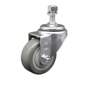 Service Caster SCC-TS20S3514-PPUB-M1215 Polyurethane Swivel Threaded Stem Caster with 3.5 x 1.25 in. Gray Wheel & 12 mm Stem, Stem Mount, Swivel Type