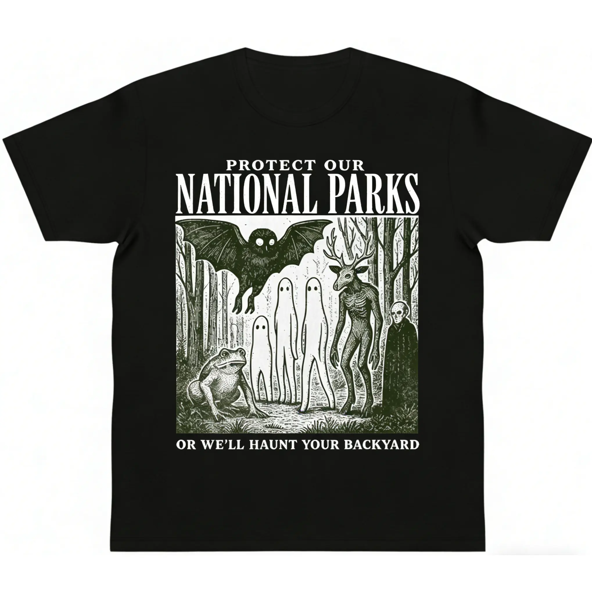 Mothman Shirt Cryptid tshirt Cryptidcore Wendigo graphic Weirdcore Vampire gifts Folk Horror Clothing Alt National Park y2k cotton fashion Streetwear Casual Gift