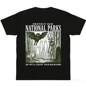 Mothman Shirt Cryptid tshirt Cryptidcore Wendigo graphic Weirdcore Vampire gifts Folk Horror Clothing Alt National Park y2k cotton fashion Streetwear Casual Gift