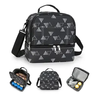 Lunch Tote Bag Double Layer Cooler Bag Small Breast Pump Bag Breastmilk Cooler Bag