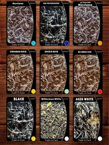 Starter Set Trading Cards - Includes Narcissus - Da Hong Pao - Orchid Rock - Cinnamon Rock-  Black - Old Fir - Aged White - Wilderness White - 40 Year Narcissus Cards - (Not Shown, but included: High Altitude - Buddha's Hand)