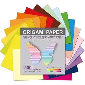 500 Sheets 20 Vivid Colors Double Sided 6 Inch Square Origami Paper for Arts and Crafts Projects E-book Included