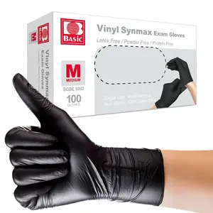 100PCS Black Vinyl Disposable Gloves – Latex-Free, Non-Slip, for Food Prep, Janitorial, Tattoo & Hair Coloring