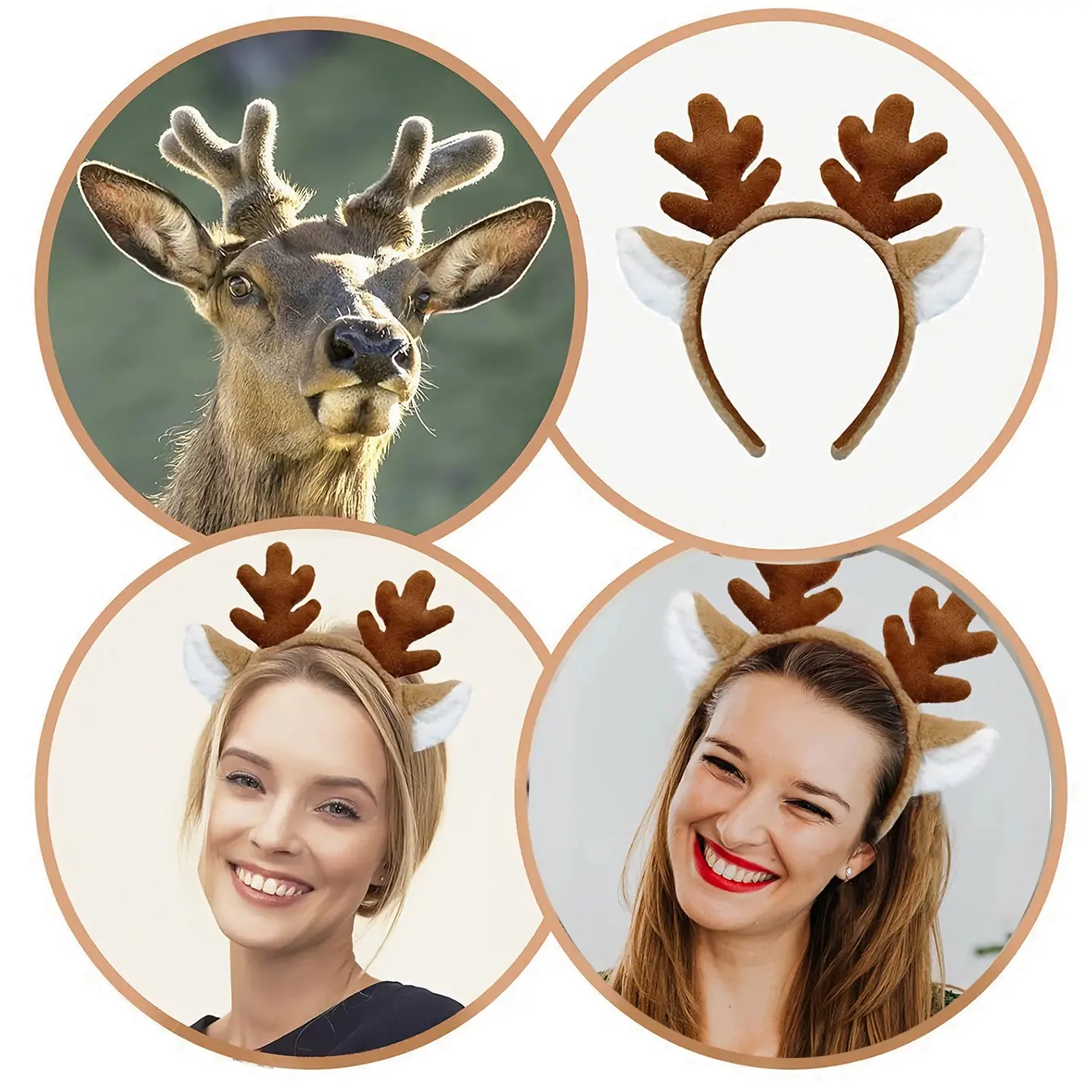 Reindeer Antler Headband Animal Ears Costume Accessory for  display picture 1