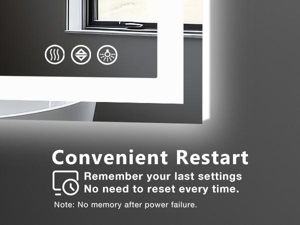 LED Bathroom Vanity Mirror for Wall with Anti-Fog, Dimmable Rectangle Mirrors, Front Light and Backlit, Memory Function, Tempered Glass, Shatter-Proof