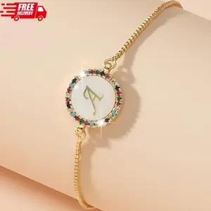 26 letter Heart and Heart-shaped bracelet, adjustable drawstring, Gorgeous and Elegant, Perfect for Party, Festival, Lover.