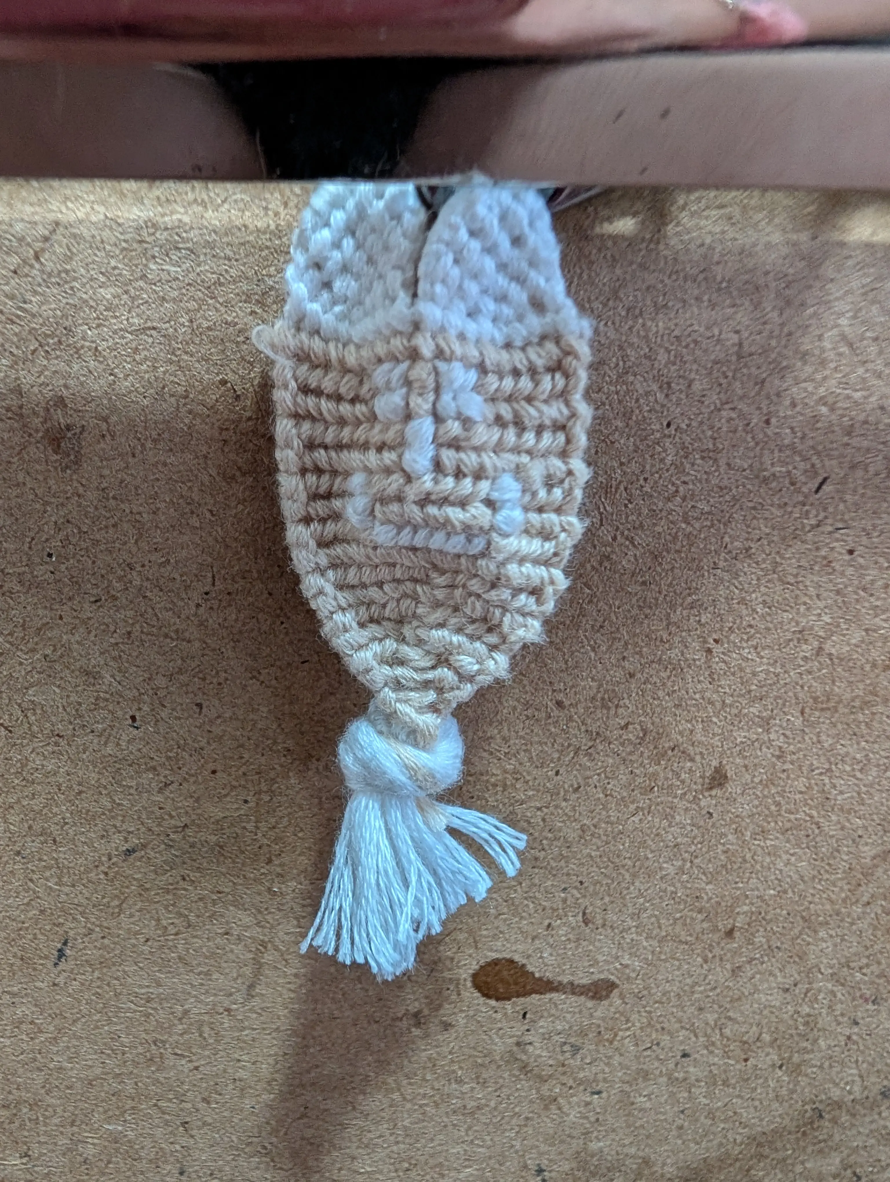 Handmade Scrap Project Keychain - One-of-a-Kind Cotton Cord Keychain