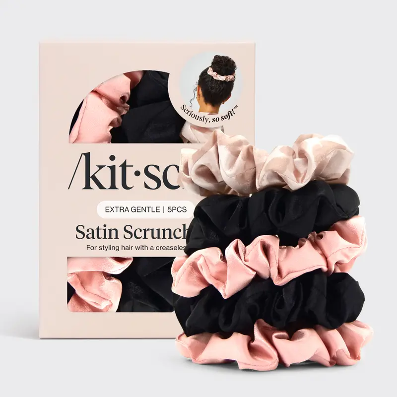 40 Pcs Awareness Scrunchies, 8 Styles 40 Pcs Pink Ribbon Hair Ties,Breast Cancer Awareness Soft  main image 2
