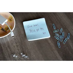 Personalized Handmade Ceramic Sticky Note Dish with Custom Handwritten Message - Unique Handwriting Keepsake