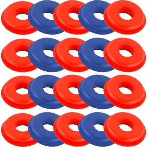 20PCS Glad Hand Seal, Round Gaskets Replacement, Rubber Gasket Elastic Grommet, Thickened Anti-Stretch Seal Handshake Valve Washer for Semi Truck Brake Air Hose Part Number 10028 (Red+Blue)