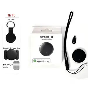 Wireless Item Tracker, 1 Pack Smart Tracker with Silicone Cases, Works with Apple Find My for Keys, Luggage, Backpacks, Pets, IP67 Waterproof & Replaceable Battery (iOS Only)