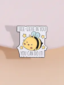 Inspirational Bee Badge I Bee-Lieve in You! Cute Bee Design, Motivational Gift for Teachers and Students, Perfect Pin for Exam Season, Unisex, Fashion Accessory Clip, Shaped Badges