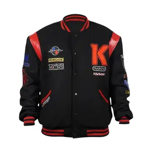 Kavinsky Reborn Men & Women Varsity jacket Varsity Black Wool Jacket by Hide Crafts