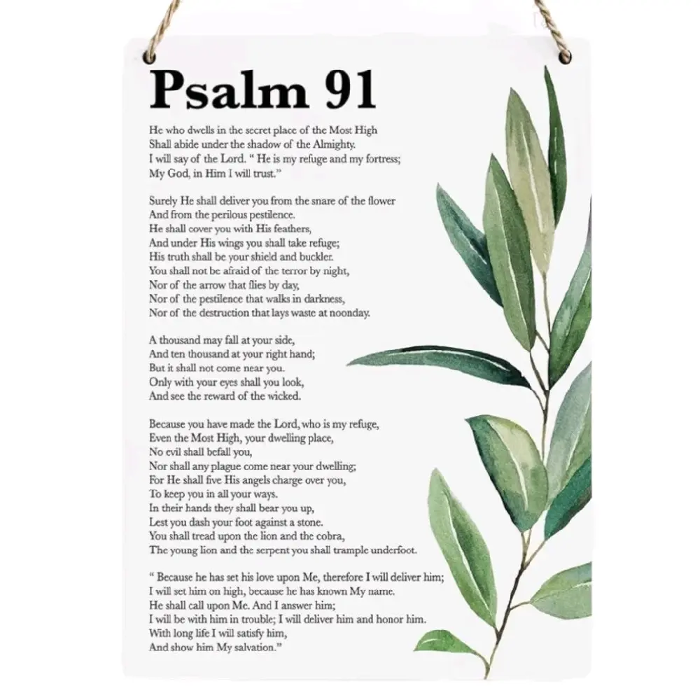 Religious Psalms 91 Wall Decor, Home Supplies for Spiritual Home Decoration