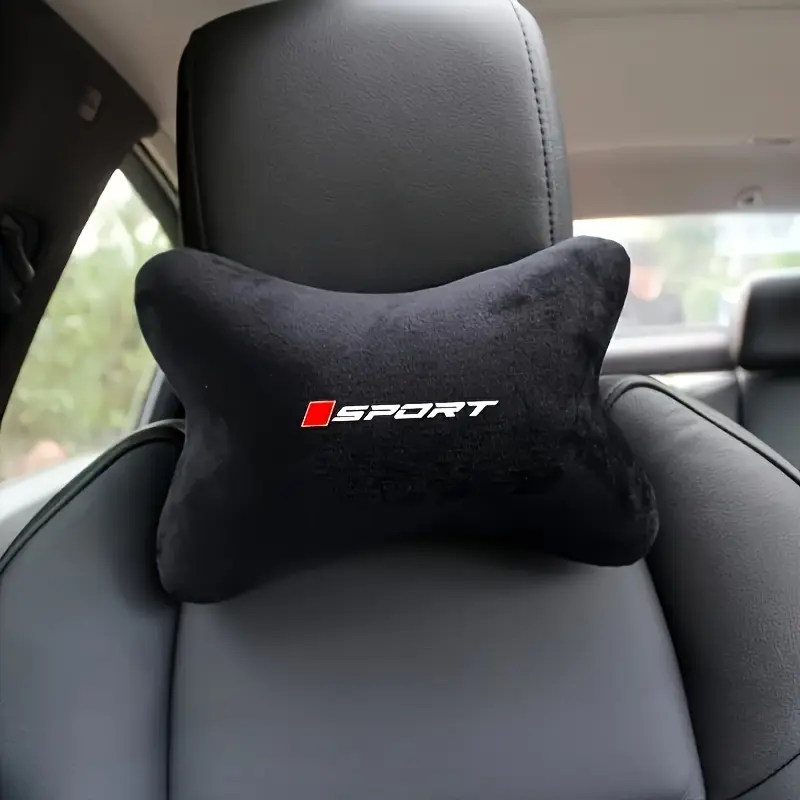 Sporty Car Interior Seat Headrest with Soft Velvet, Neck Support Breathable Comfort, Relaxing Cushion for Most Vehicle Models, Car Accessories