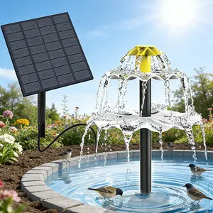 7v/2.5w Solar Powered Bird Bath Fountain, Outdoor Multi-Layer Water Feature, Direct Drive Fountain for Garden Pools, Energy Efficient Design, Outdoor Water Fountains