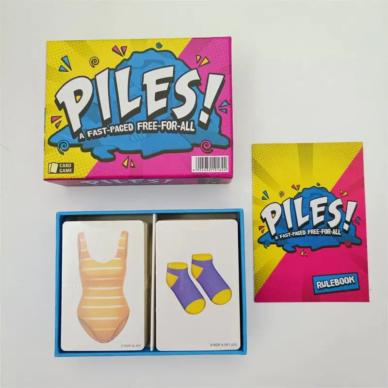 Piles! English Card Game for Folding Clothes - Fast-Paced Free-For-All